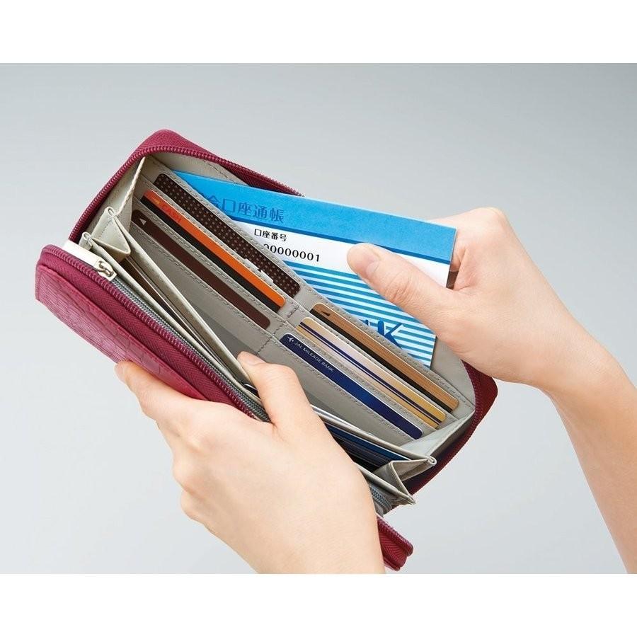 36カードたっぷり仕分け財布 ワイン（コジット）長財布 財布 カード