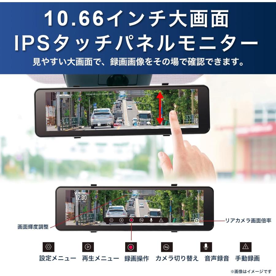 KEIYO AN-R121 雨ミエ付き デジタルバックミラー＋2カメラドライブ 