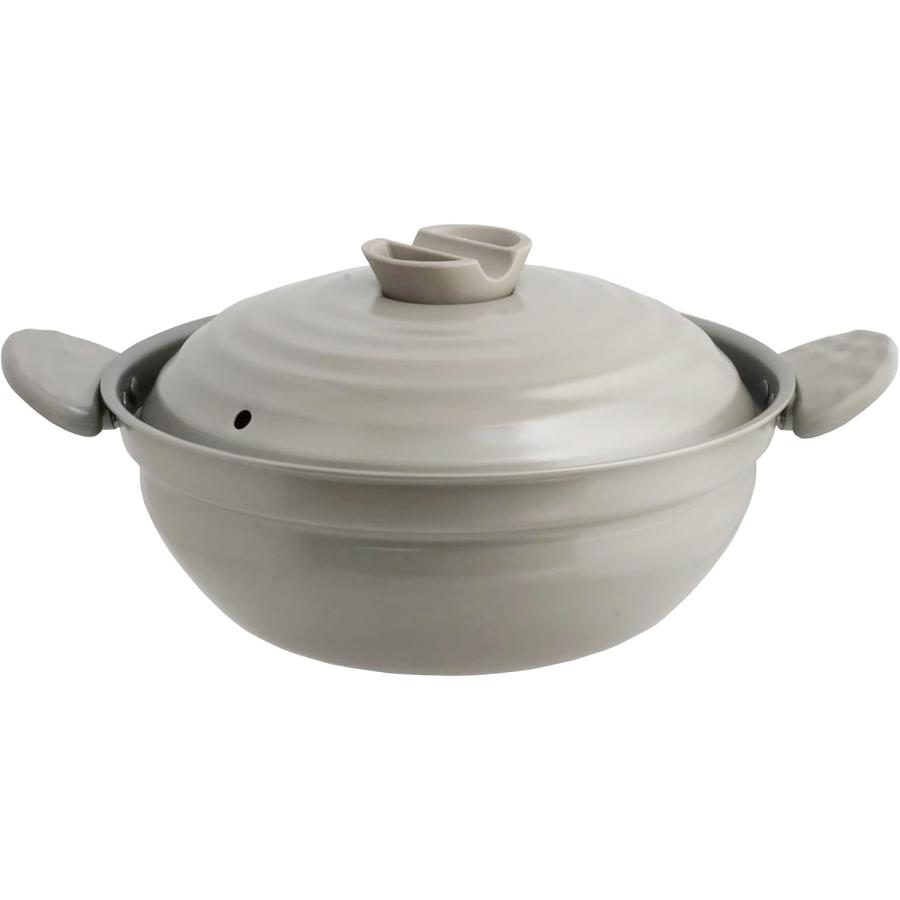 リビング 宴和 アルミIH軽い土鍋風卓上鍋 9号 IH 土鍋 : フォーマル