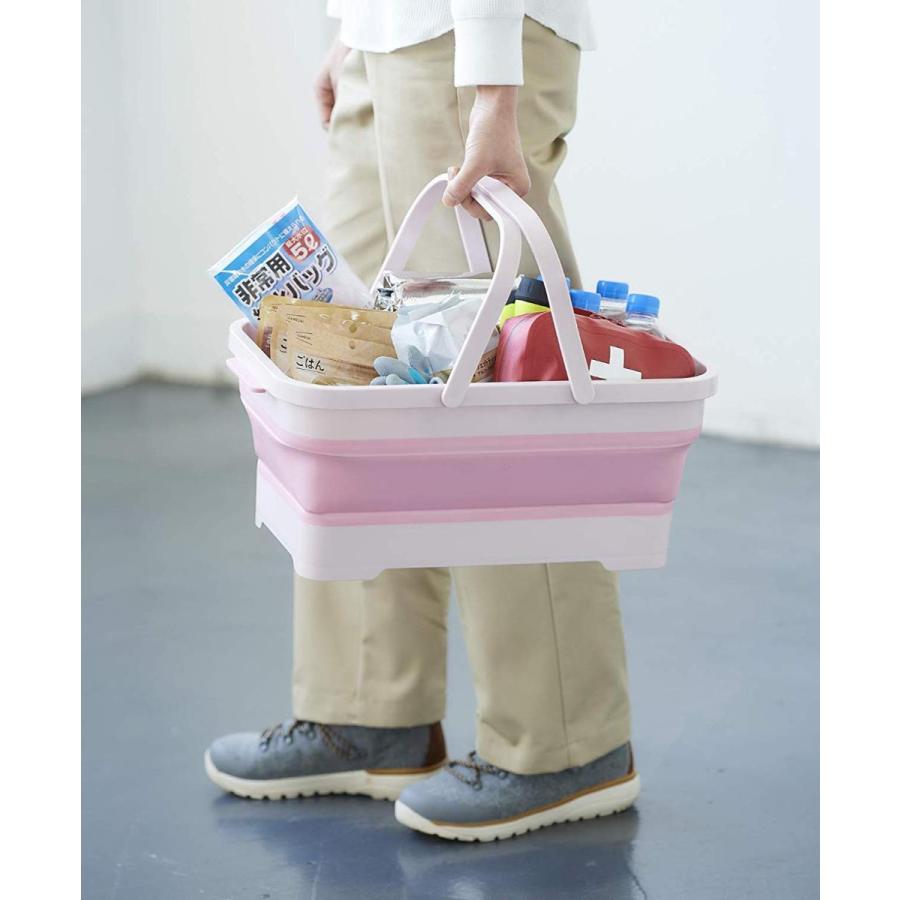 バスケット ソフトバスケット ピンク I-581（伊勢藤/ISETO）折りたたみ