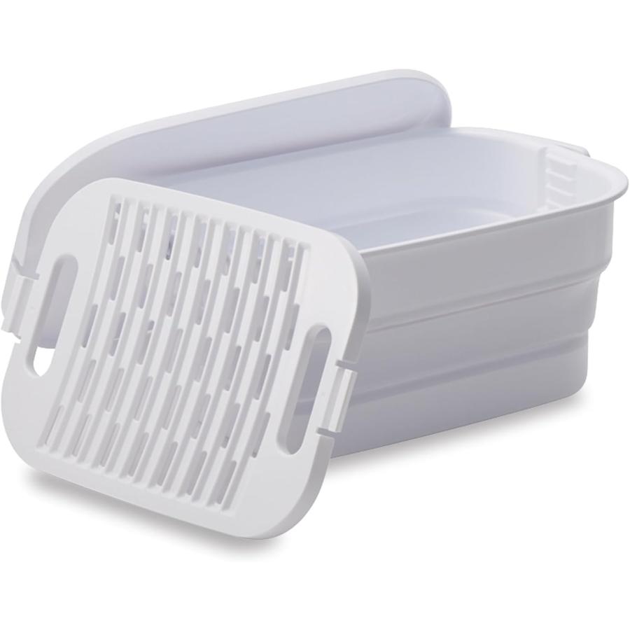 伊勢藤 折りたためる つけ置き洗いバケツ グレー 7L I-617 日本製