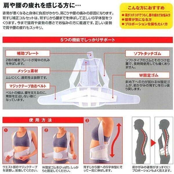 背すじ補正コルセット S 男女兼用（コジット）背筋補正 背筋矯正 姿勢