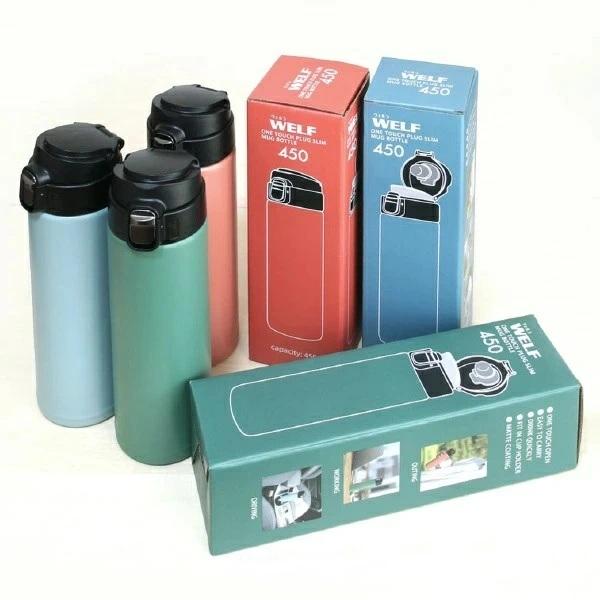 WELF ワンタッチ栓マグボトル 450ml オレンジ ハンディボトル
