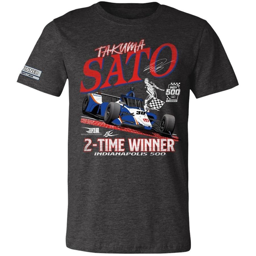 セール 佐藤 琢磨 Takuma Sato Indy 500 2time Winner 優勝記念 半袖 Tシャツ 記念グッズ ファッション グレー 灰色 5874 Formula Sports 通販 Yahoo ショッピング