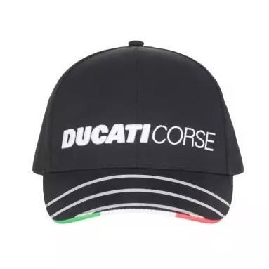 【セール】 ドゥカティ オフィシャル DUCATI CORSE チーム ベースボール キャップ イタリアフラッグ / ブラック 帽子 MotoGP バイク｜formula-sports｜02