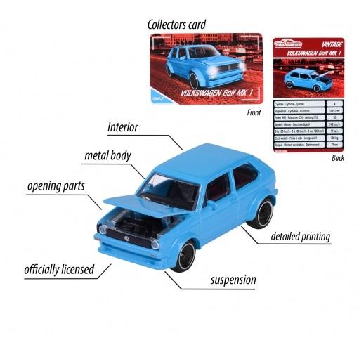 マジョレット 1/64 フォルクスワーゲン VW Golf MK1 コレクターズカード付 ブルー ミニチュア ミニカー 車 212052010Q12｜formula-sports｜04