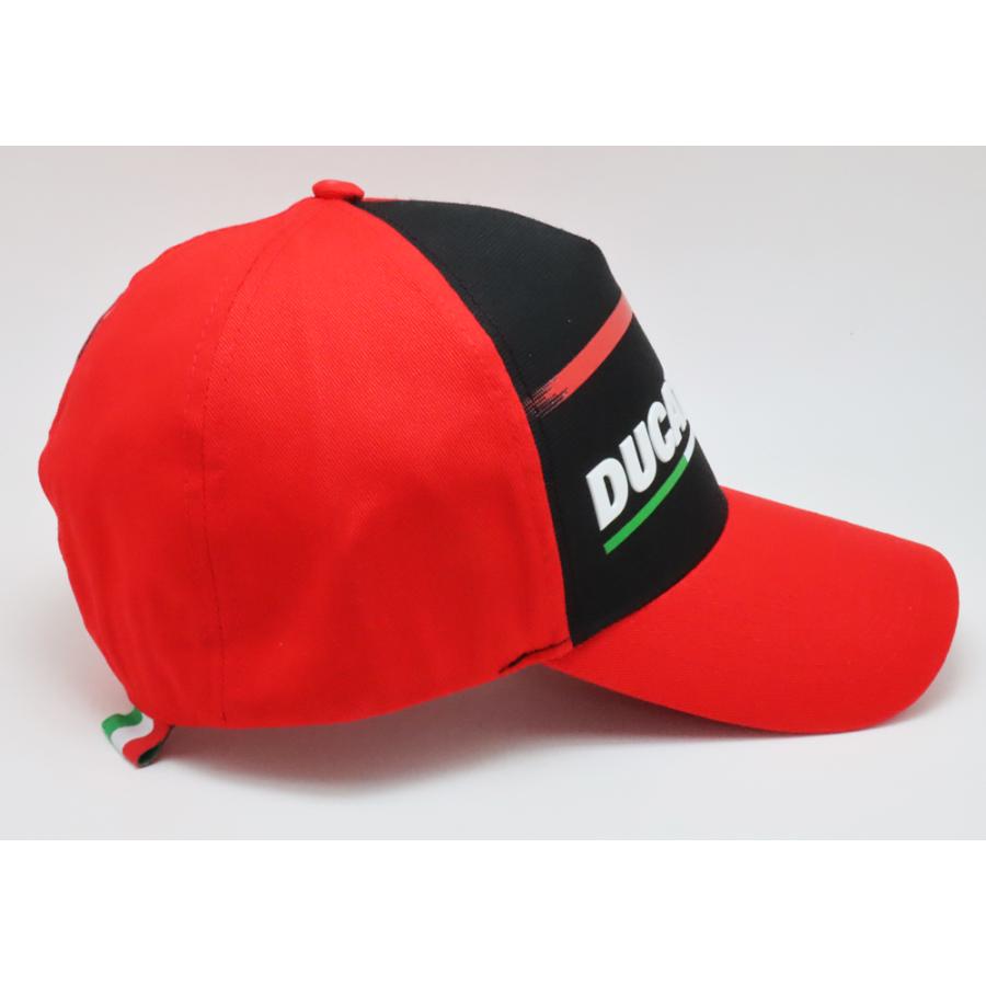 DUCATI オフィシャル ドゥカティ コルセ チーム ロゴ ベースボール キャップ 帽子 レッド ブラック 公式 MotoGP バイク｜formula-sports｜03