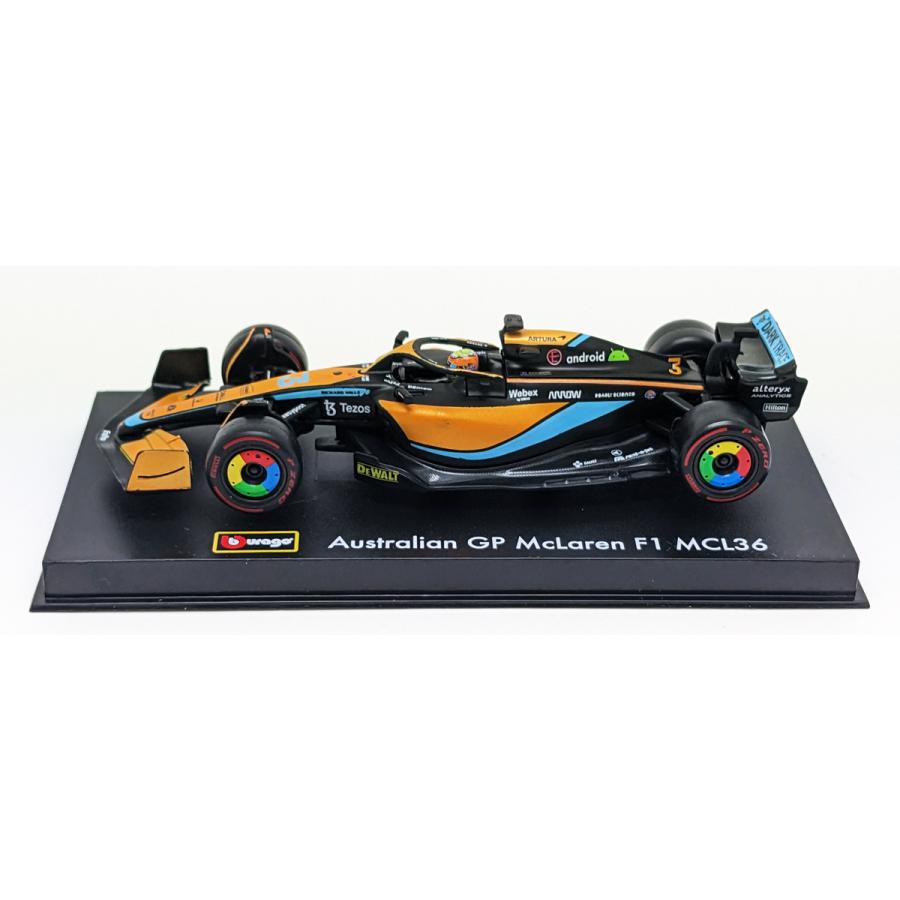 【半額セール】 ケース付き ブラゴ 1/43 スケール マクラーレン MCL36 #3 ダニエル リカルド 2022 オーストラリアGP モデルカー F1 38064DR｜formula-sports｜02