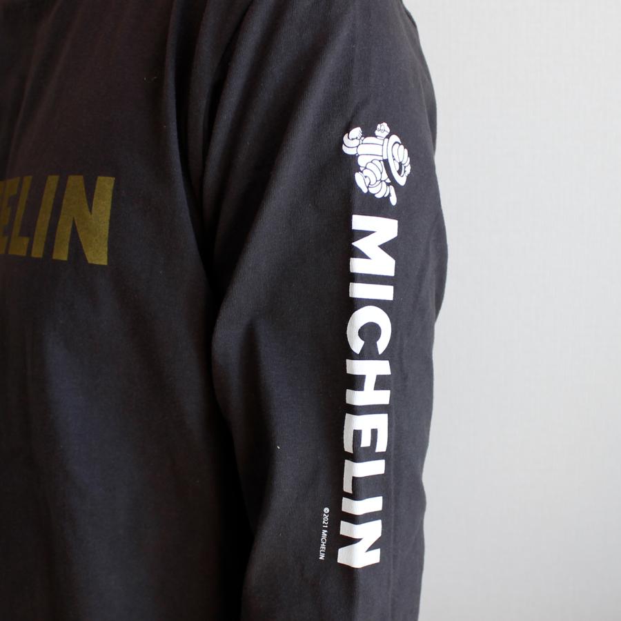 ミシュラン オフィシャル Michelin ロゴ ロングスリーブ Tシャツ Sumi ブラック 公式 ロンT ビバンダム｜formula-sports｜03