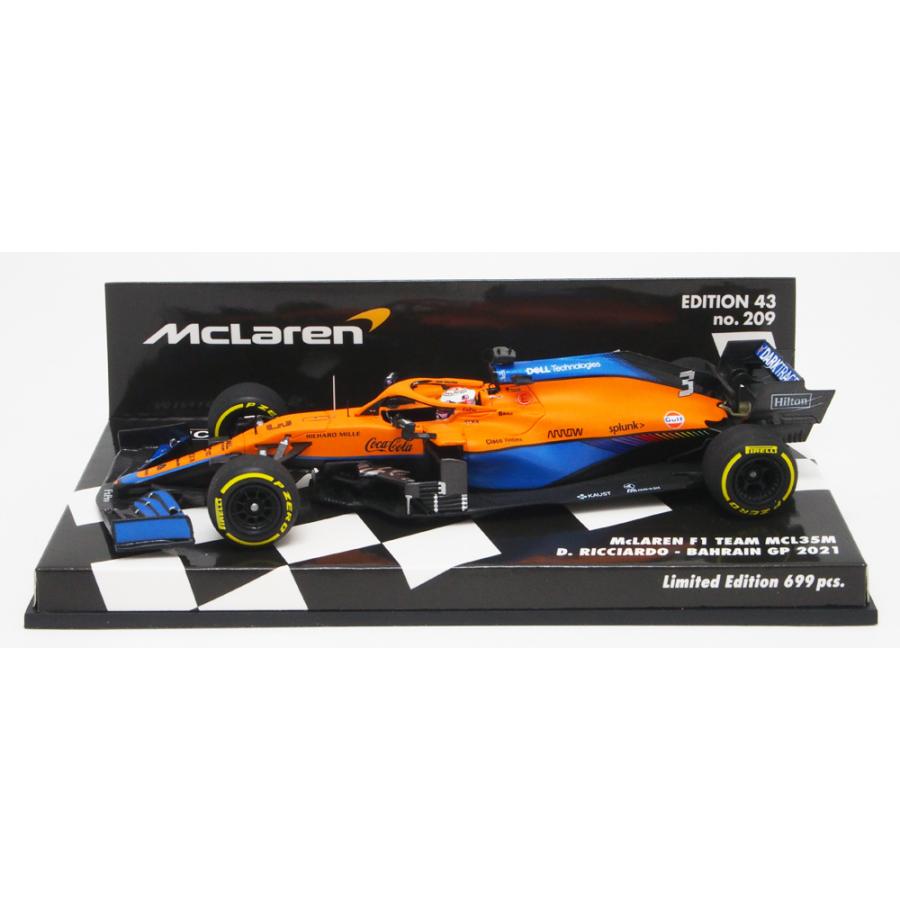 ミニチャンプス 1/43 マクラーレン F1 チーム MCL35M バーレーンGP 2021年 ダニエル リカルド 模型 ミニチュア ミニカー モデルカー McLaren 537214303