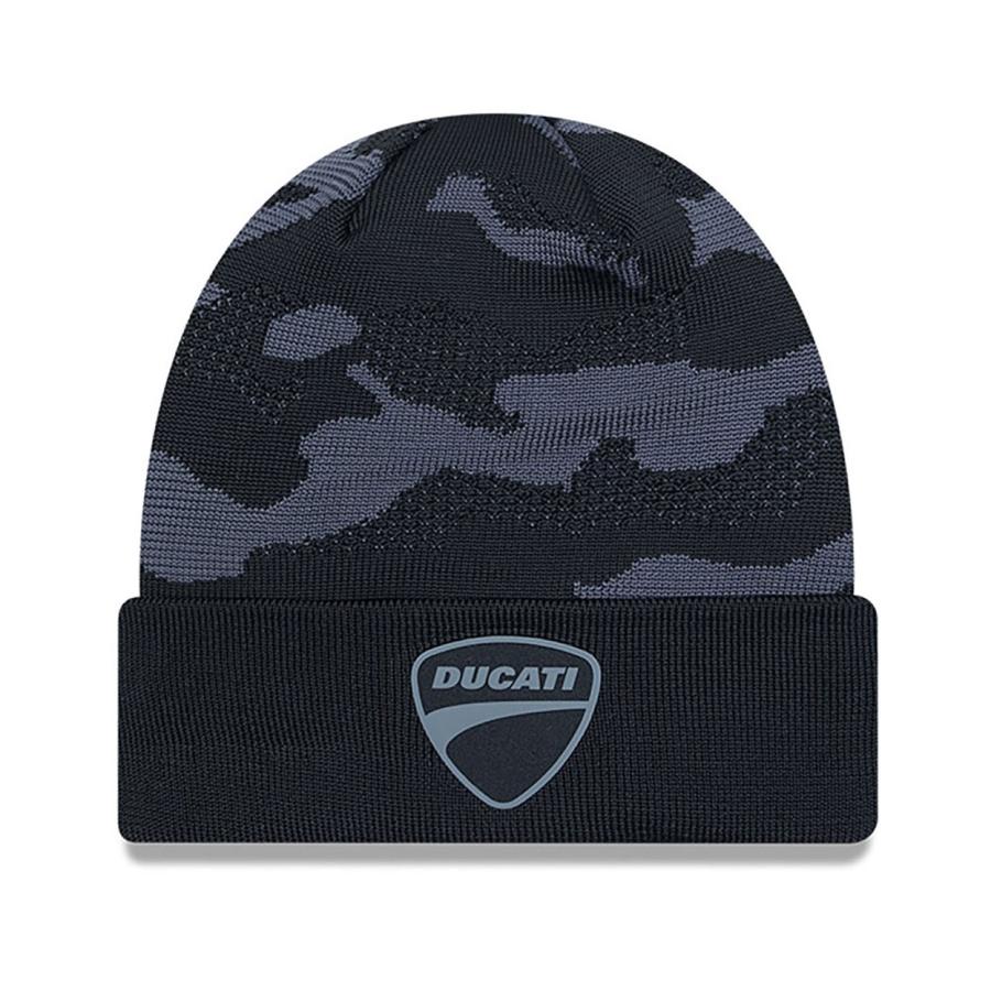 DUCATI ドゥカティ New Era ロゴ ブラック カモ ニット ビーニー