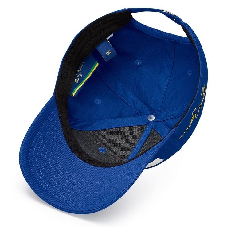 アイルトン セナ オフィシャル NACIONAL ナショナル スポンサー ベースボール ファン キャップ 帽子 ブルー 青 SENNA 公式 F1