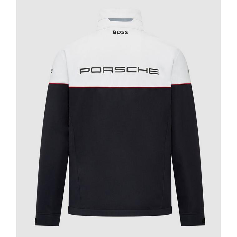 ポルシェ モータースポーツ オフィシャル ソフトシェル ジャケット アウター ブラック / ホワイト 公式 Porsche｜formula-sports｜03