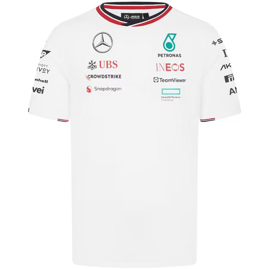 2024 メルセデス AMG ペトロナス チーム ドライバー Tシャツ ホワイト 白 半袖 公式 オフィシャル F1｜formula-sports｜02