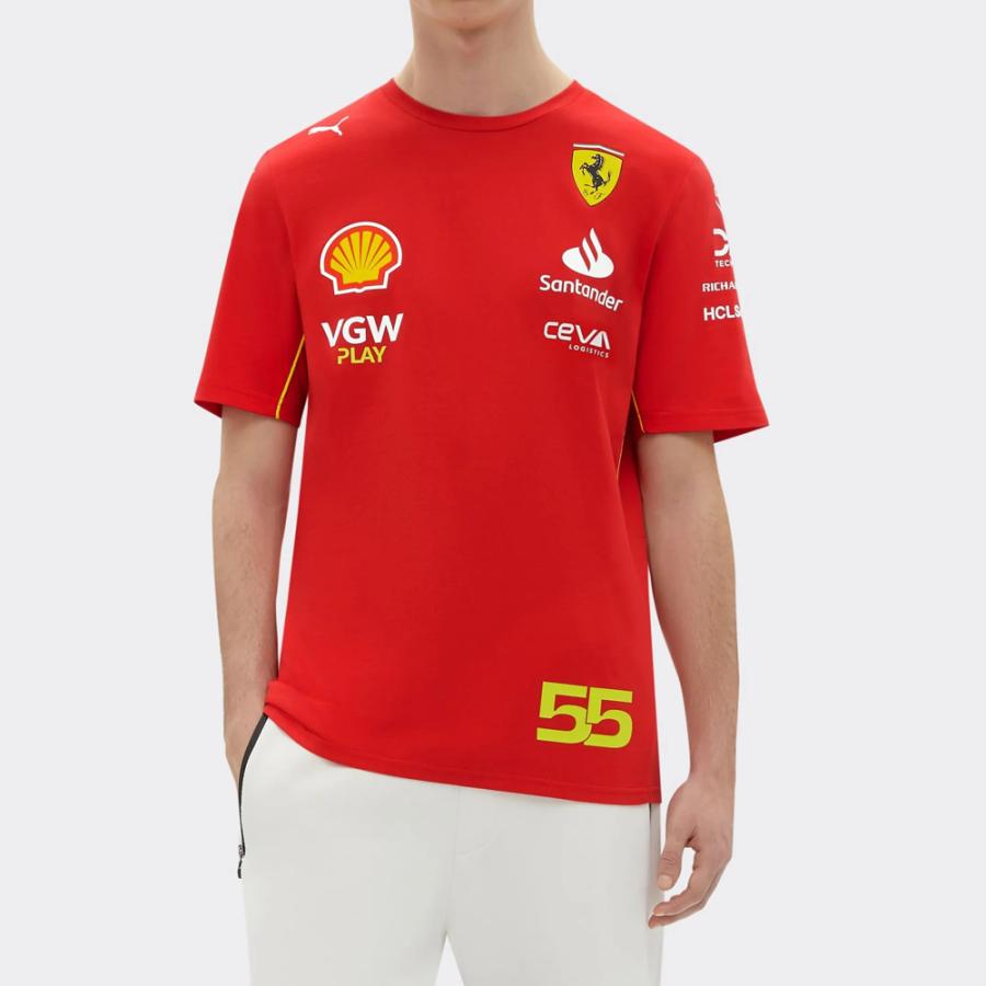 2024 PUMA スクーデリア フェラーリ SF チーム カルロス サインツ Tシャツ オフィシャル 公式 F1 レッド 赤｜formula-sports｜04