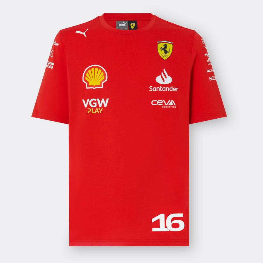 2024 PUMA スクーデリア フェラーリ SF チーム シャルル ルクレール Tシャツ オフィシャル 公式 F1 レッド 赤｜formula-sports｜02