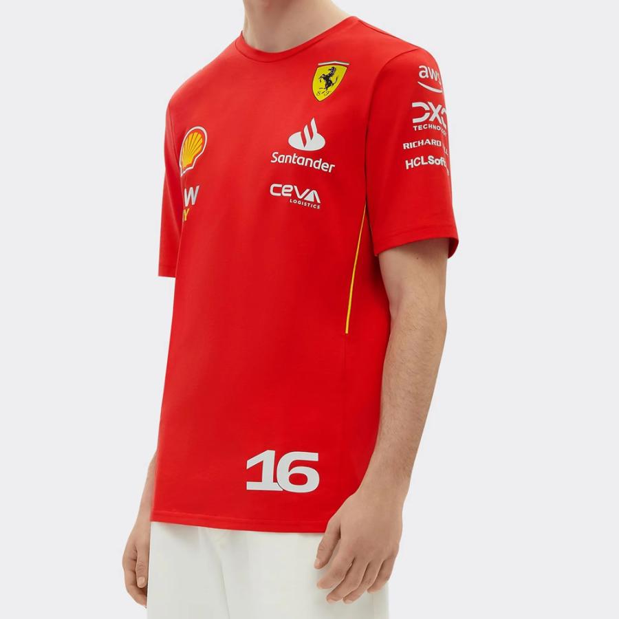 2024 PUMA スクーデリア フェラーリ SF チーム シャルル ルクレール Tシャツ オフィシャル 公式 F1 レッド 赤｜formula-sports｜04