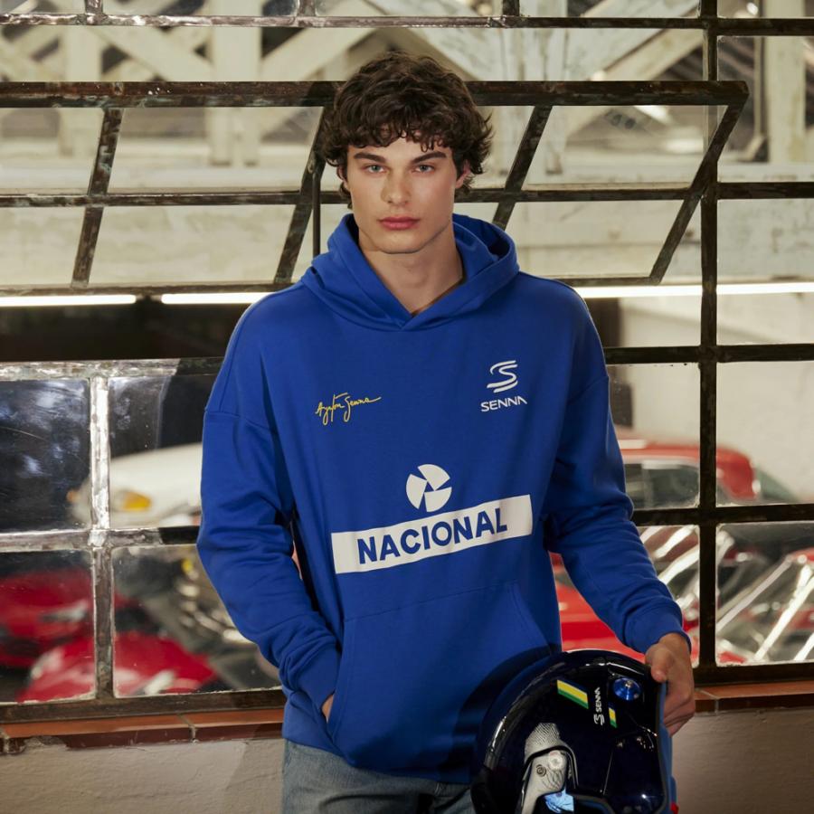 アイルトン セナ ナショナル プルオーバー フーディー ブルー パーカー 公式 オフィシャル グッズ エフワン F1 Formula1 モータースポーツ ドライバー Senna_9