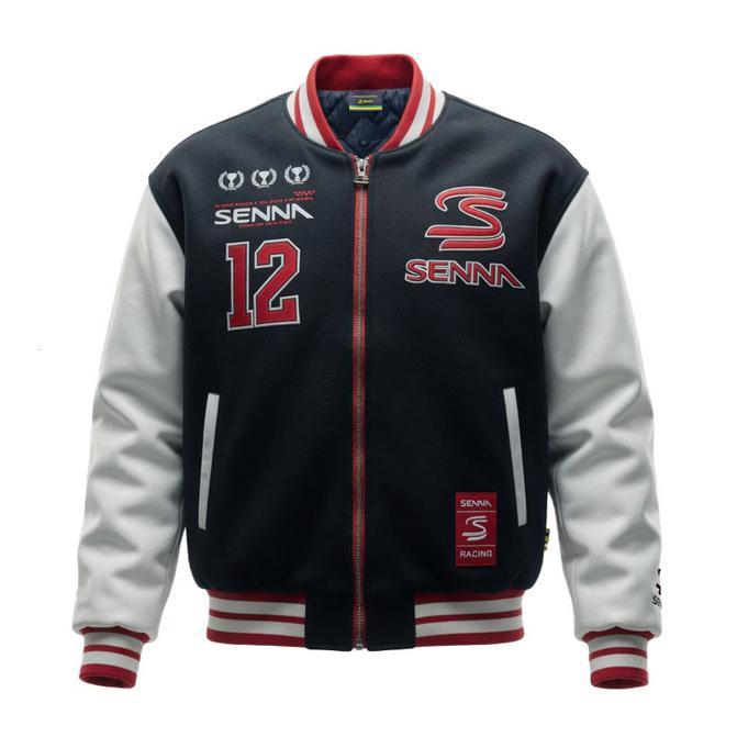 アイルトン セナ ビッグロゴ バーシティ ジャケット ブラック F1 Formula1 エフワン 公式 オフィシャル グッズ ウェア 上着 黒の画像