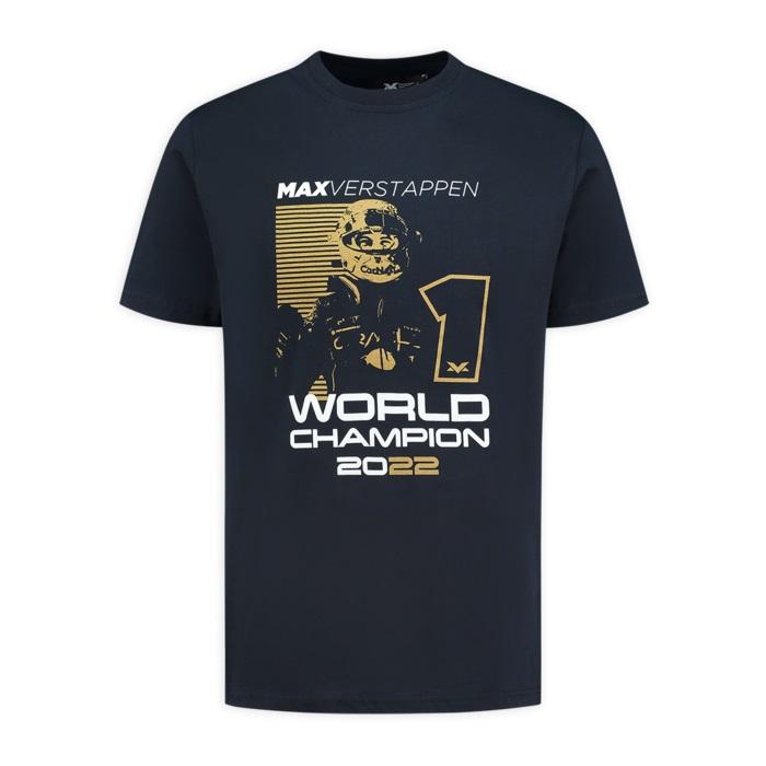 【30％OFFセール】 マックス フェルスタッペン オフィシャル 2022年 F1 ワールドチャンピオン記念 Tシャツ ネイビー 紺 公式