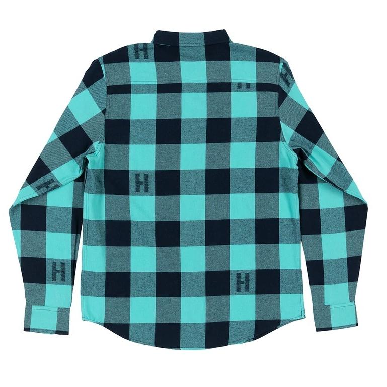 楽天ランキング1位 ティール ネイビー シャツ 長袖 ロングスリーブ フランネル ウーブン アイコン H オフィシャル フーニガン ケン ストリート ブロック 長袖 サイズ Xxl Jalapamax Tur Br