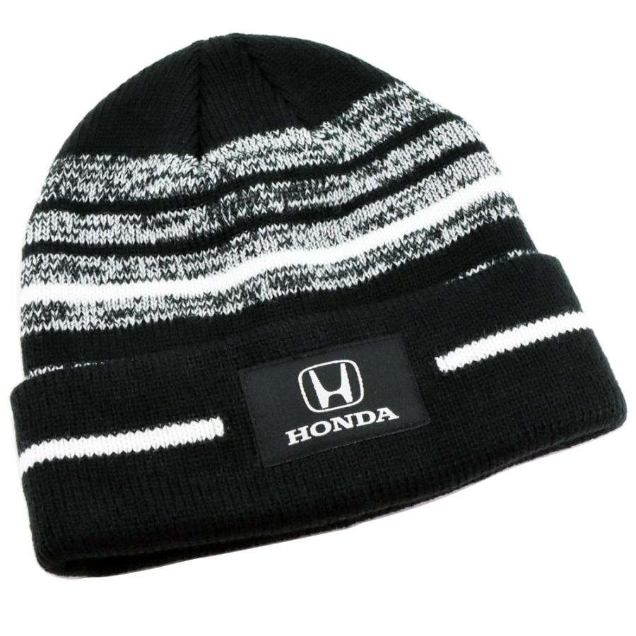 ホンダ（HONDA） US HONDA ストライプ ロゴ ビーニー ブラック
