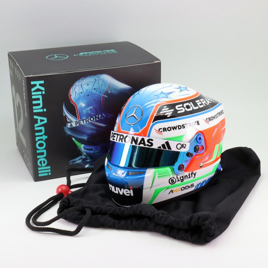 F1メルセデス 2025年チームカード キミ・アントネリ ミニヘルメット F1メルセデス 2025年チームカード キミ・アントネリ ミニヘルメット