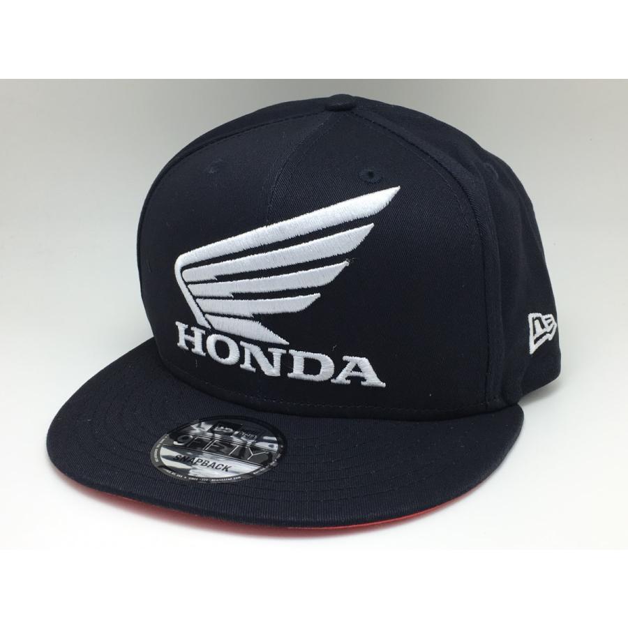 US ホンダ ウィングマーク ネイビー フラット キャップ ニューエラ トロイリー デザイン スナップバック CAP 帽子 HONDA