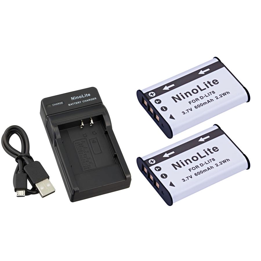 USB充電器 と バッテリー2個セット DC16 PENTAX D-LI78 互換バッテリー