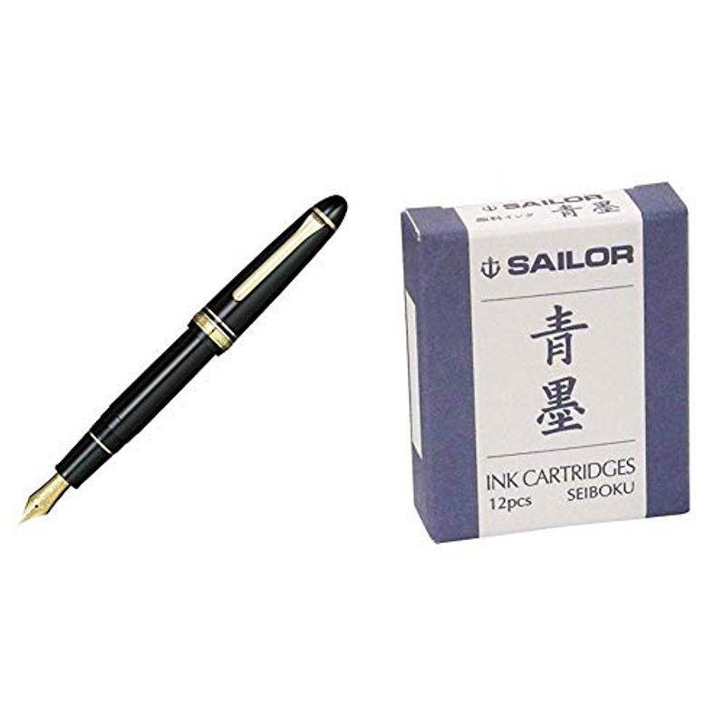 早割クーポン セット買いセーラー万年筆 万年筆 プロフィット21 ブラック 太字 11 21 6 万年筆 顔料カートリッジインク 青墨 1 在庫限り Turningheadskennel Com