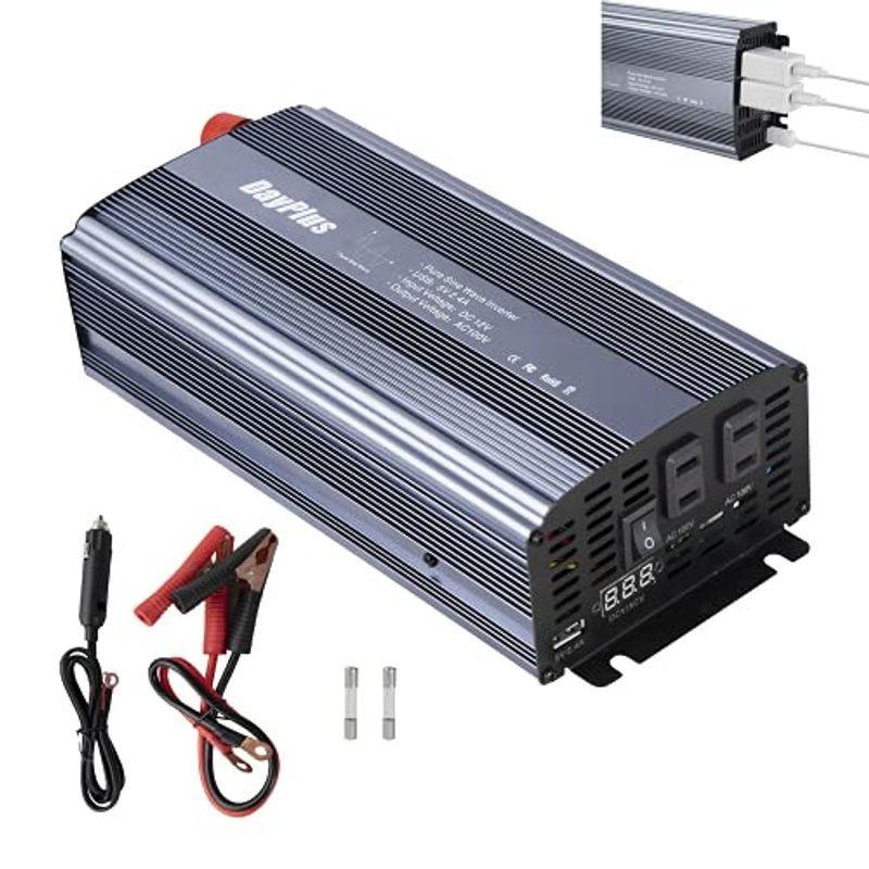 贅沢屋の カーインバーター 正弦波 Dc12vをa コンセント 車 Ac 交流 100v Dc 直流 12v 定格10w 最大2400w 12v 発電機
