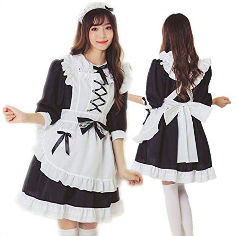 メイド服 メイドドレス コスプレ コスチューム 仮装 変装 学園祭 文化祭 イベント ハロウィン パーティー 喫茶店 カフェ 21版 小道具 Www Bollywoodpapa Com
