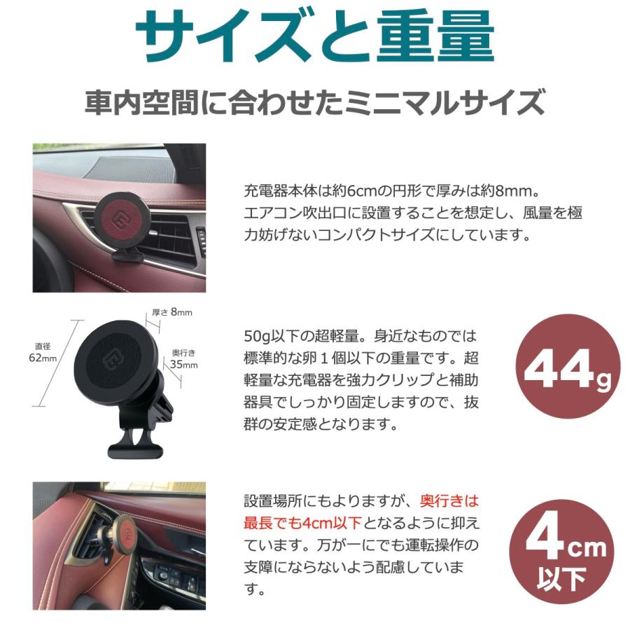 MagSafe 車載 充電器 ホルダー ワイヤレス 充電 マグセーフ マグネット エアコン iPhone17 Air iPhone16 iPhone15/14/13/12 Pro Plus ProMax 15W TypeC 40s CMS1 | 40s | 13