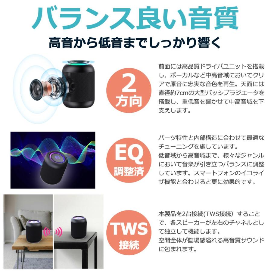 スピーカー Bluetooth 防水 小型 おしゃれ 高音質 車 SDカード お風呂 LED ワイヤレス ハンズフリー スマホ iPhone Android プレゼント ギフト 40s CW1LC | 40s | 04