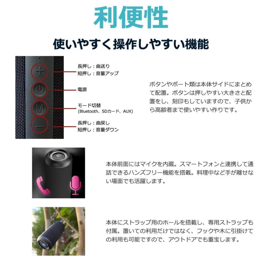 40s 箱なし スピーカー Bluetooth 高音質 防水 大音量 重低音