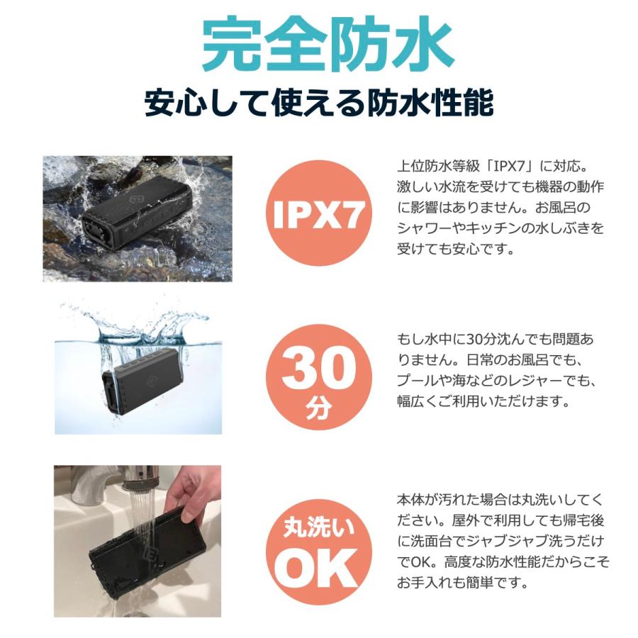 スピーカー Bluetooth 防水 ブルートゥース スピーカー 高音質 重低音 大音量 ステレオ ワイヤレス IPX7 SD ポータブル 小型 おしゃれ プレゼント ギフト HW2 | 40s | 12