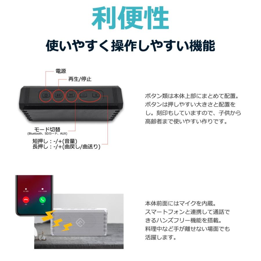 2個セット Bluetoothスピーカー 防水 高音質 大音量 SD ブルートゥース お風呂 スマホ アウトドア ポータブル スピーカー プレゼント 重低音 TWS 40s HW2 | 40s | 17