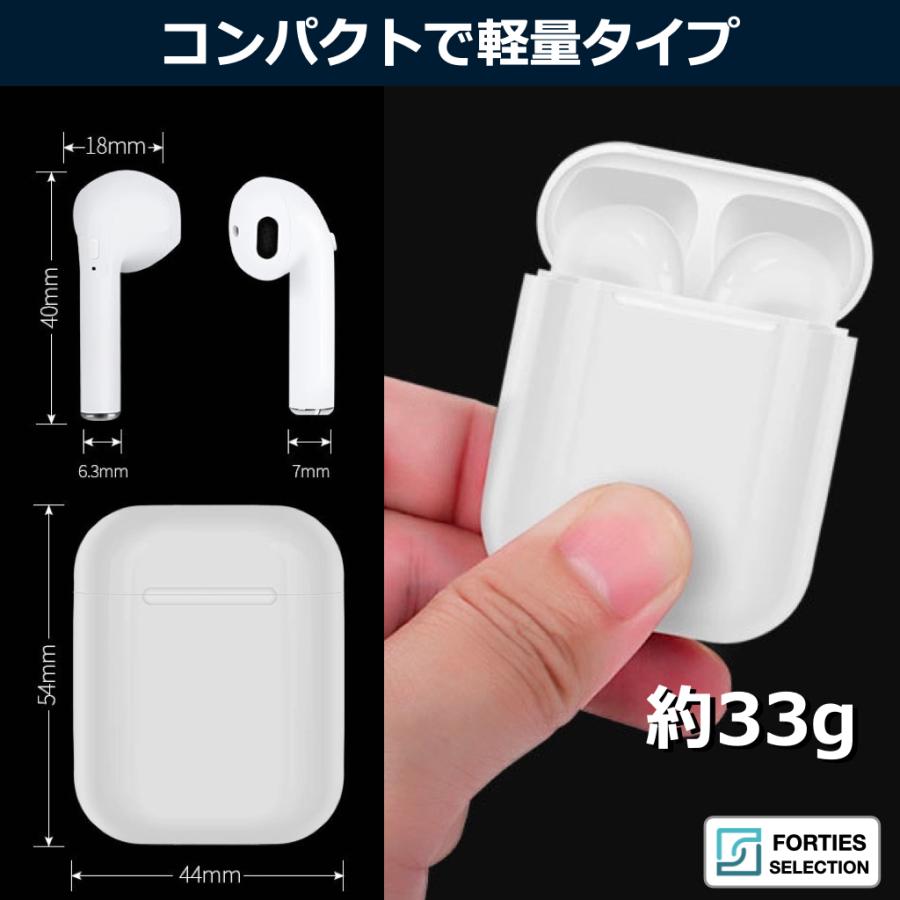 ワイヤレスイヤホン Bluetooth iPhone 高音質 改善版 両耳 片耳 ハンズフリー 通話 マイク ブルートゥース イヤフォン 充電ケース Android i9s |  | 03