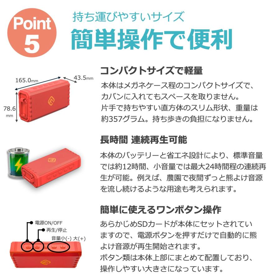 40s [テレビで話題] 熊よけ スピーカー KUMAMORI くまもりスピーカーZ