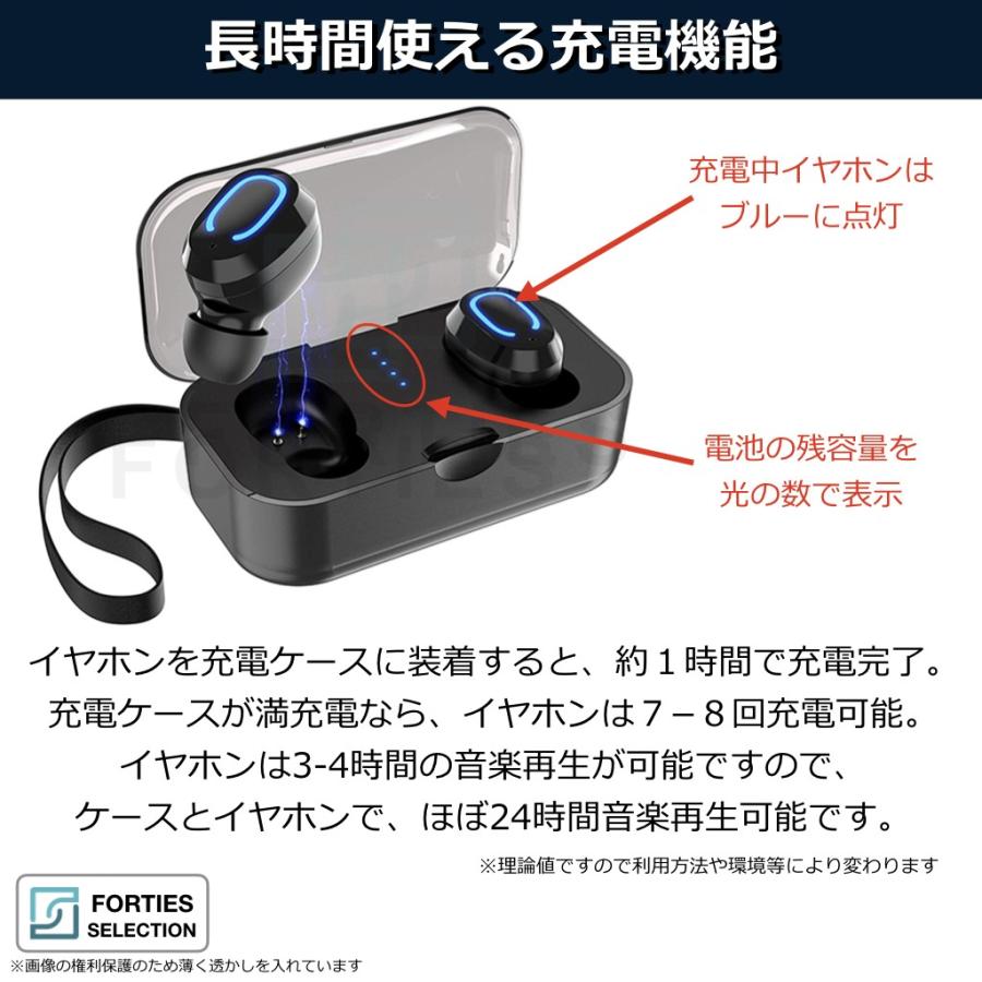 ワイヤレスイヤホン Bluetooth5.0 両耳 高音質 iphone対応 Android 自動ペアリング 小型 軽量 ブルートゥース イヤホン ワイヤレス TWS 充電ケース付 |  | 05