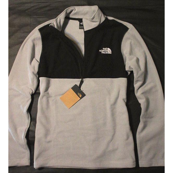 本物正規◇ノースフェイス◇ハーフジップ フリース GLACIER□グレー/黒