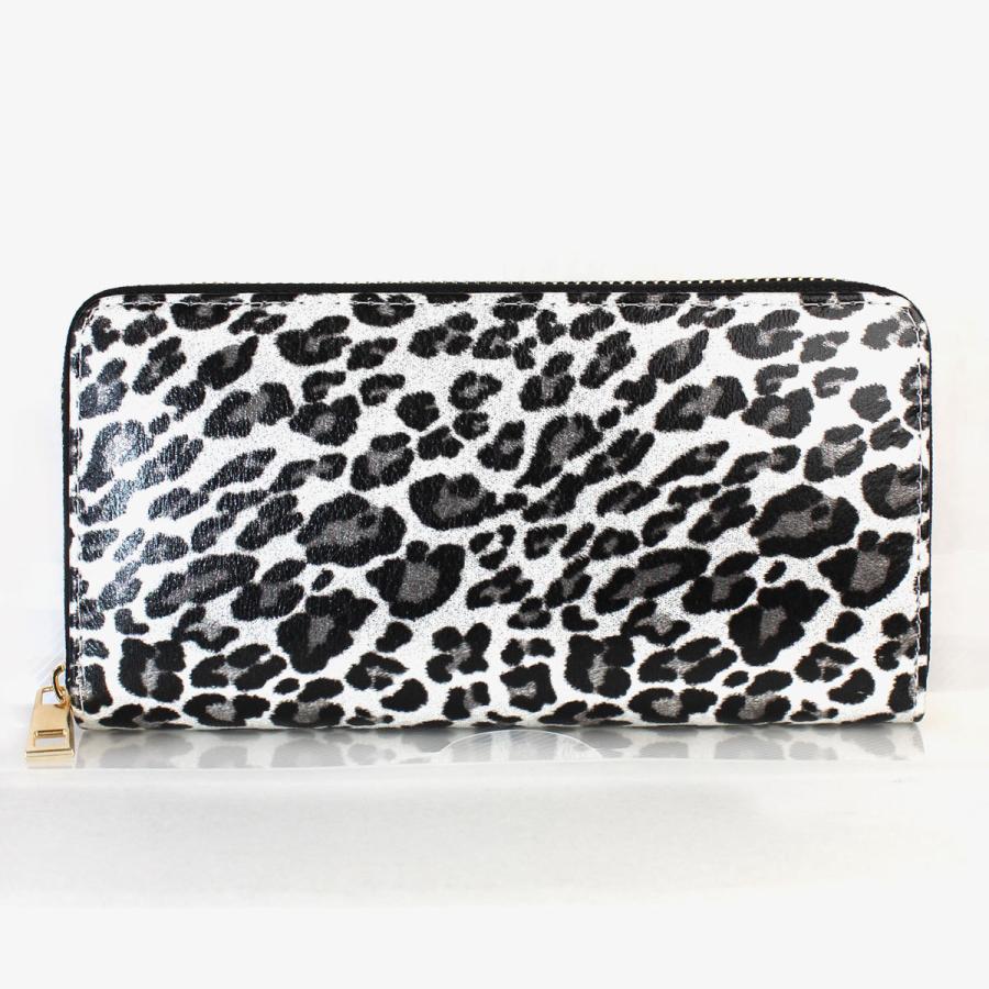 ヒョウ柄ラウンドファスナー長財布 12603 SV レディース財布 メンズ