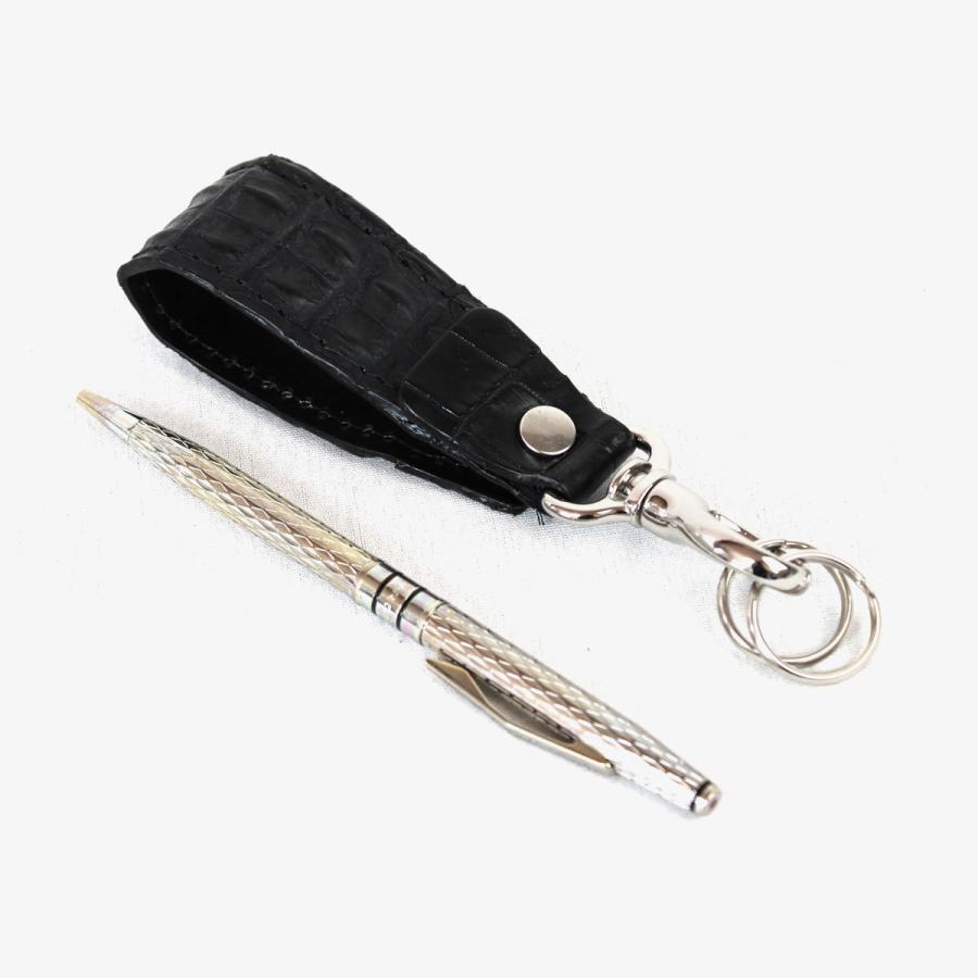 ワニ革 クロコダイル キーホルダー ブラック 154-007 : FORTNER PLAZA