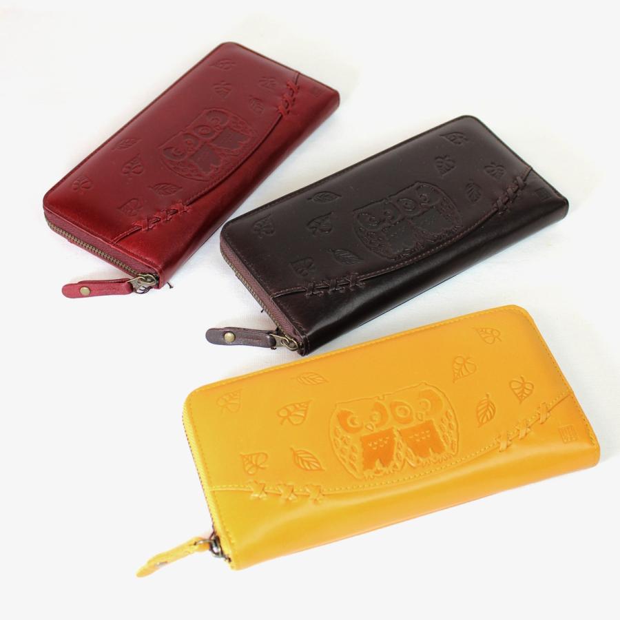 野村修平 なかよしふくろう 65603 ラウンド長財布 レディース財布