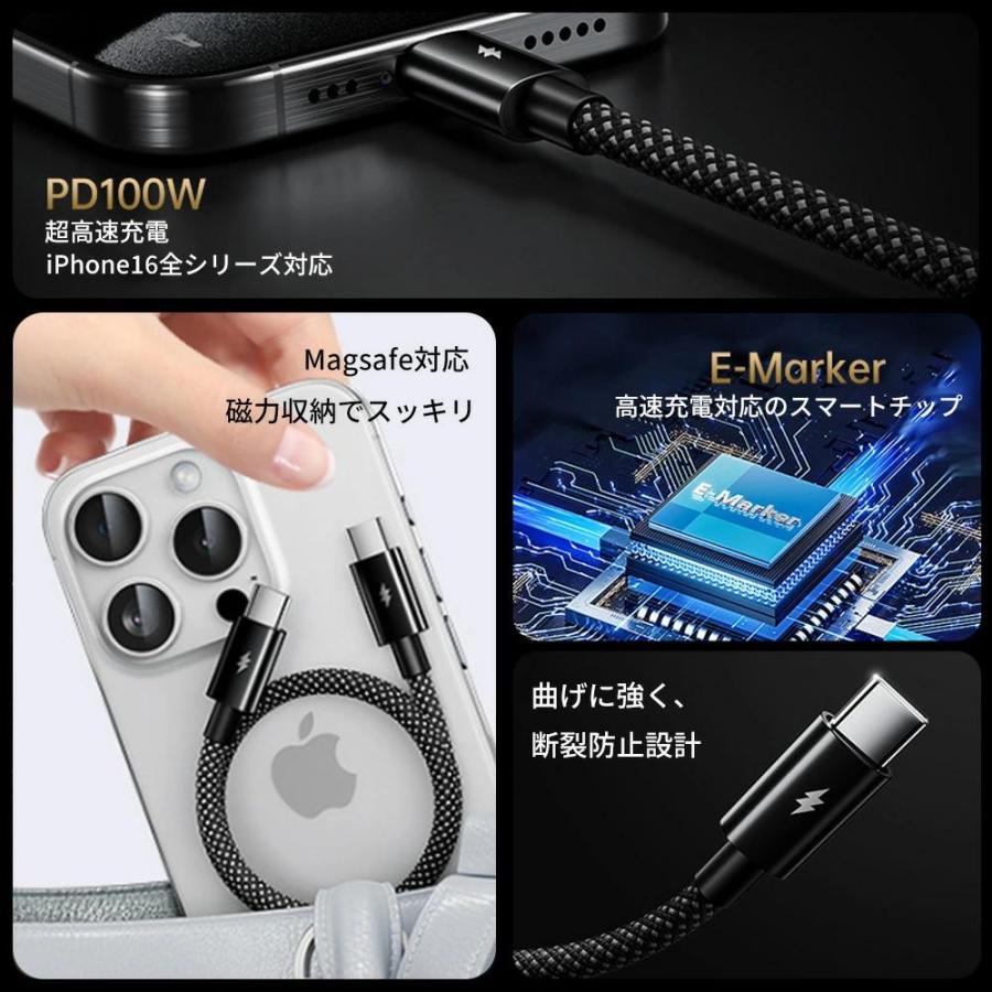 充電ケーブル マグネット タイプC iPhone typec Lightning 充電器 30W