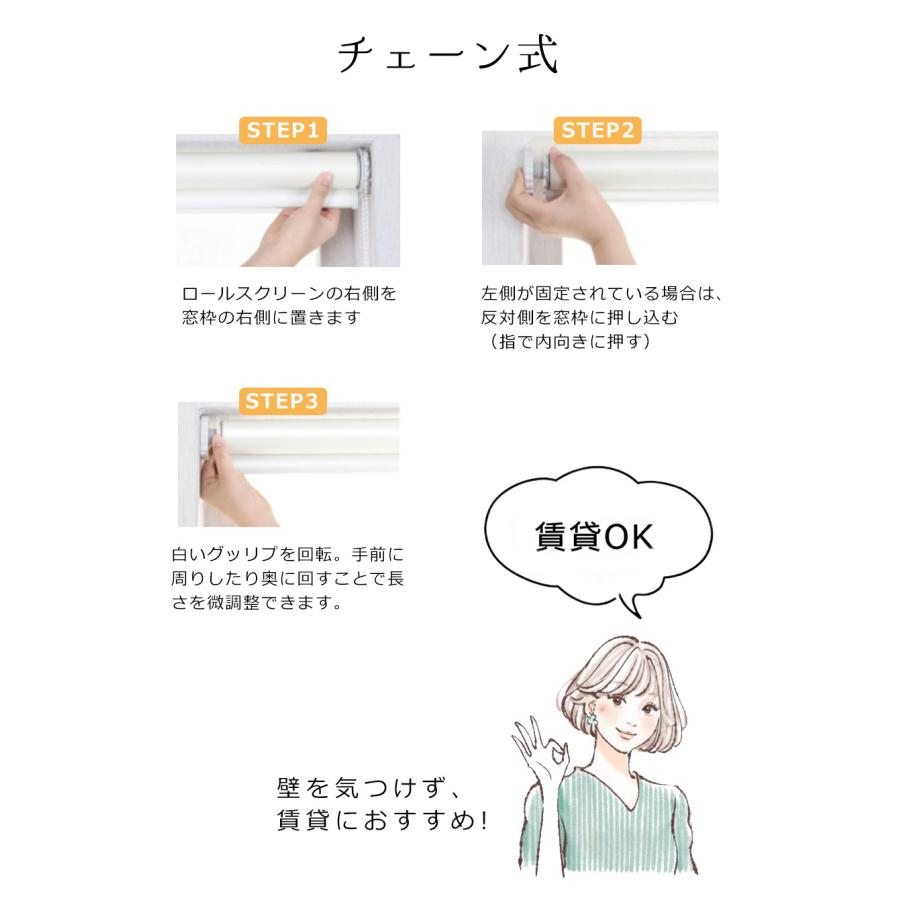 自分だけの世界！】ロールスクリーン つっぱり オーダー コードレス式