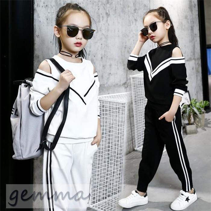 スポーツウエア セットアップ 女の子 可愛い 春秋 子供 キッズ セーラー風 ジャージ ルームウェア 長袖 2点セット 110 170cm Lxh026 Gemma 通販 Yahoo ショッピング