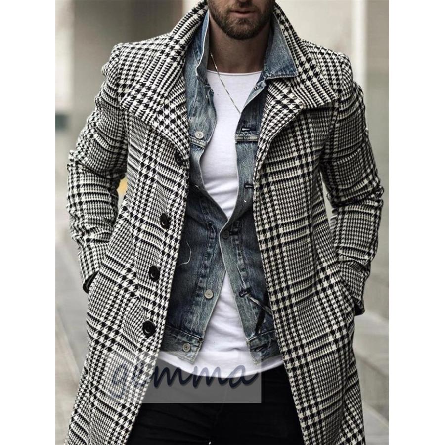 チェスターコート アウター 格子縞 トレンチコート メンズ ロング丈 メンズコート 通勤 メンズ アウター Mai 2314 Gemma 通販 Yahoo ショッピング