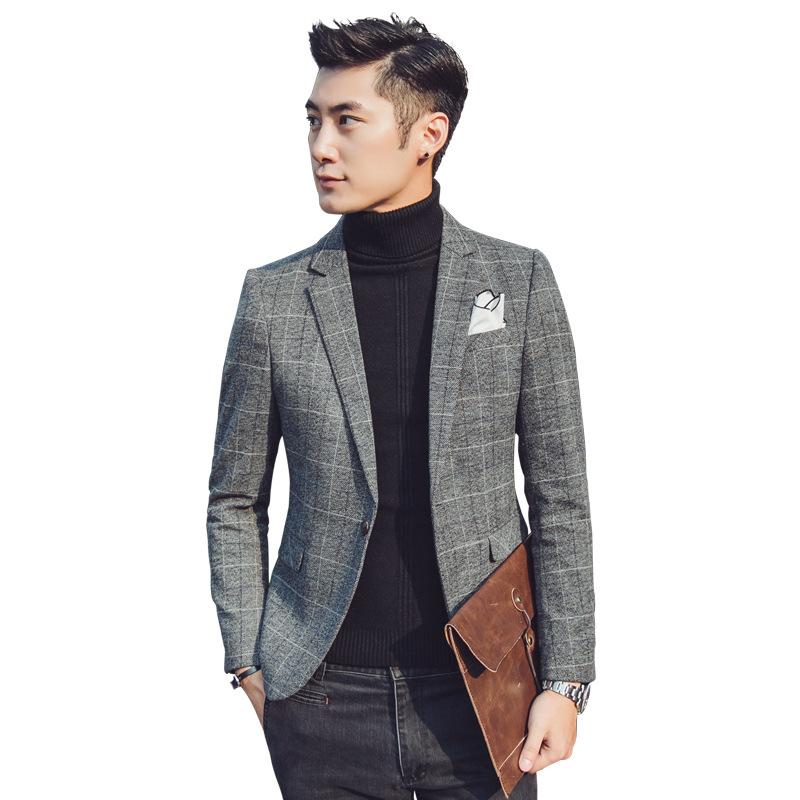 春先取りの 春秋アウター メンズ テーラードジャケット ビジネス通勤 新作 春秋 オフィス カジュアル コート チェック柄 Olテーラードジャケットショート丈 その他スーツ フォーマル サイズ M Www Oroagri Eu