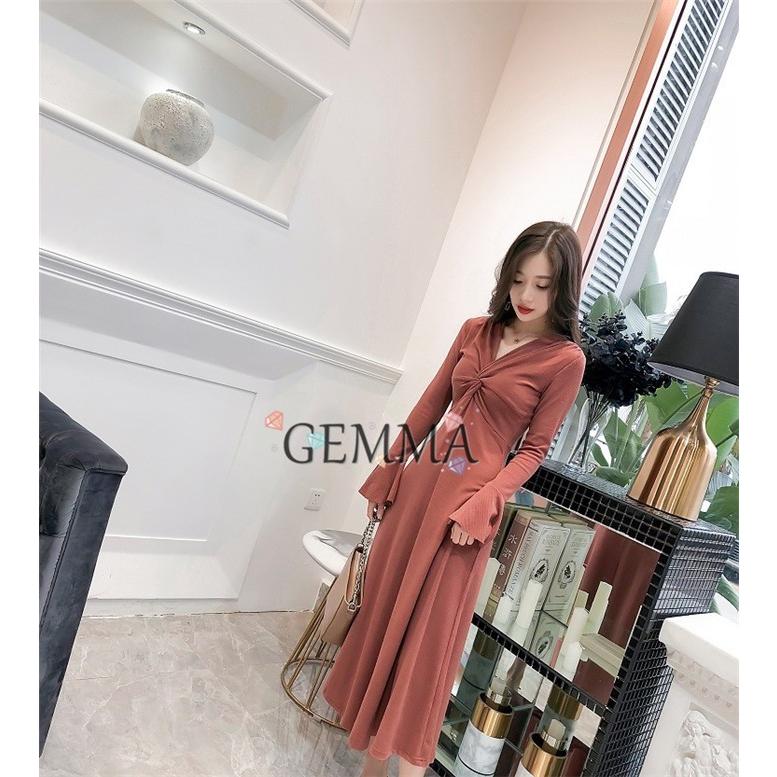 ５５ 以上節約 細身 パーティードレス 春秋 上品 ロングワンピース ニット きれいめ 長袖 Vネック レディース ワンピース 着痩せ 新品 大人 日常 通勤 ワンピース カラー カーキ Www We Job Com